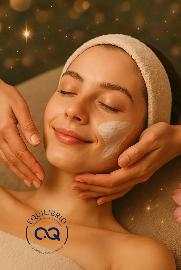 Skin Ritual Facial – Viaje a un cuento de fantasía que revive tu piel ¿Has sentido que tu piel pide algo distinto? En EQUILIBRIO by Susana Basurto, te invitamos a un ritual facial y craneal llamado Skin Ritual Facial: Viaje a un cuento de fantasía. Un tratamiento sensorial pensado para despertar tu luminosidad, devolver frescura y restaurar la armonía que hace que tu piel se sienta única. 🌿 ¿En qué consiste este tratamiento facial diferente? Combina técnicas manuales especiales con productos de alta gama para lograr una experiencia completa de rejuvenecimiento facial, lifting facial suave, y regeneración profunda. Incluye masaje craneal que relaja tensiones desde la cabeza al cuello, alivia la rigidez y mejora la circulación sanguínea y linfática. Esto potencia resultados en tratamientos faciales como radiofrecuencia facial o Indiba facial si los incorporas. Cada sesión está diseñada para ofrecer un momento de total desconexión, belleza y bienestar —rejuvenecimiento facial real sin metáforas ni artificios, solo eficacia.